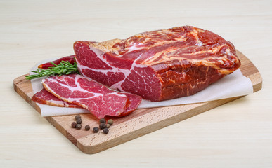 Smoked pork meat with dill