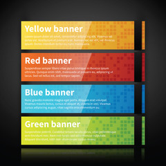 Set of 4 colorful glossy web banners.