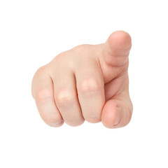 hand points finger at you or presses the button