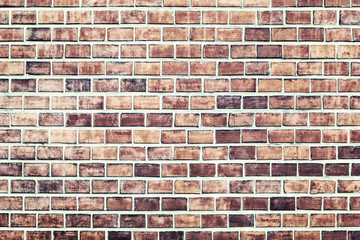 Background of red brick wall texture.