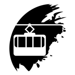 Cable way funicular Vector icon isolated