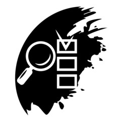 Magnifying glass and checklist