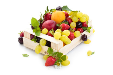 Fresh fruits in box.