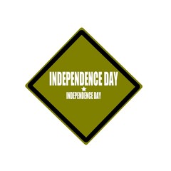 Obraz premium Independence day white stamp text on green background