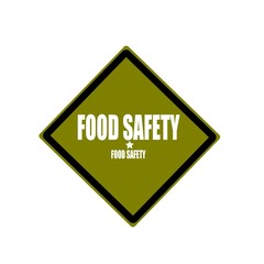 Food safety white stamp text on green background