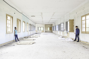 Couple abandoned house