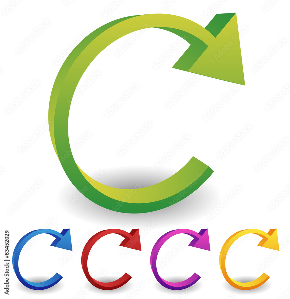 Aufkleber Arrow element for circulation, loop, restart concepts, vector.