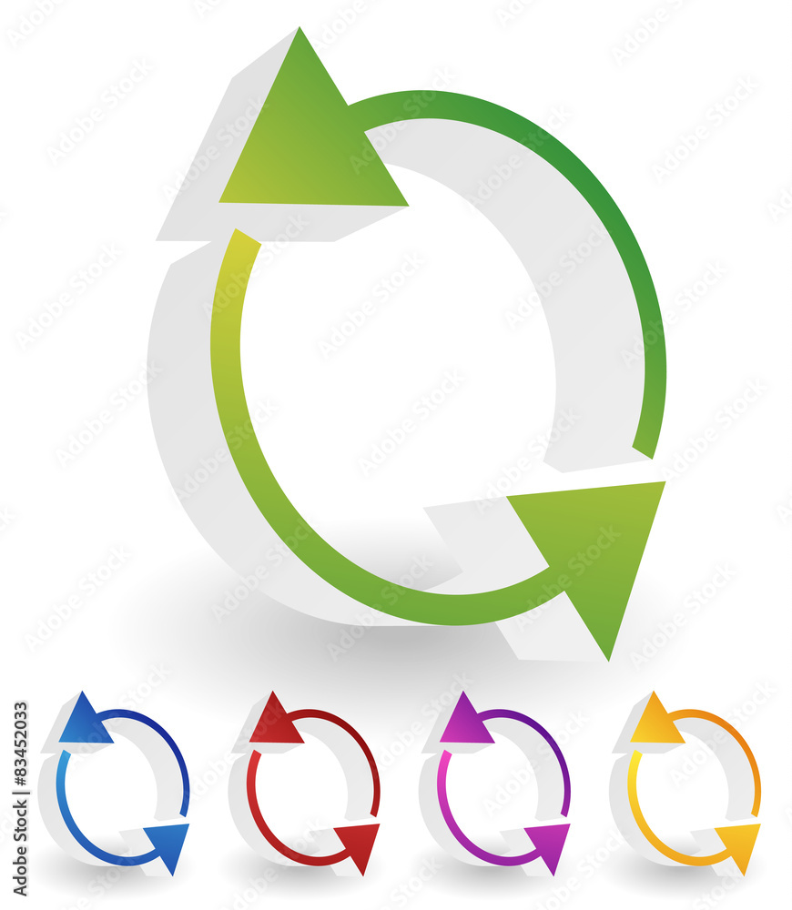 Aufkleber Arrow element for circulation, loop, restart concepts, vector.