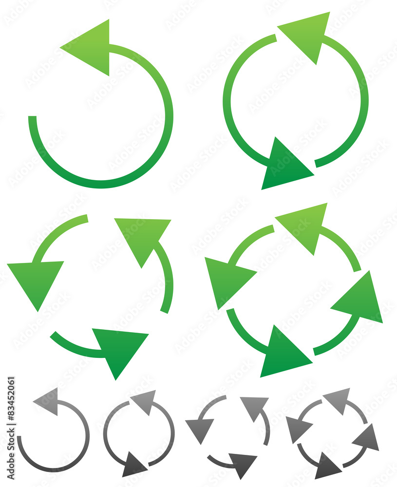Aufkleber Arrow element for circulation, loop, restart concepts, vector.
