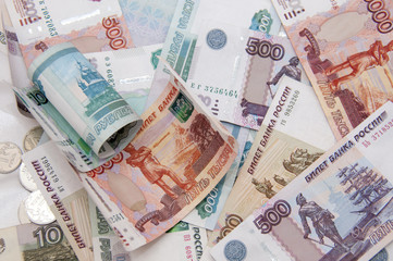 Фон из российских купюр