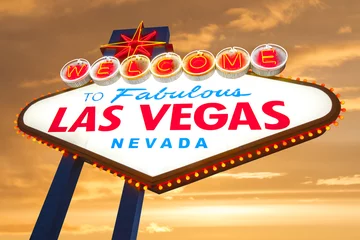 Foto auf Glas Willkommen im fabelhaften Las Vegas Nevada Schild © somchaij