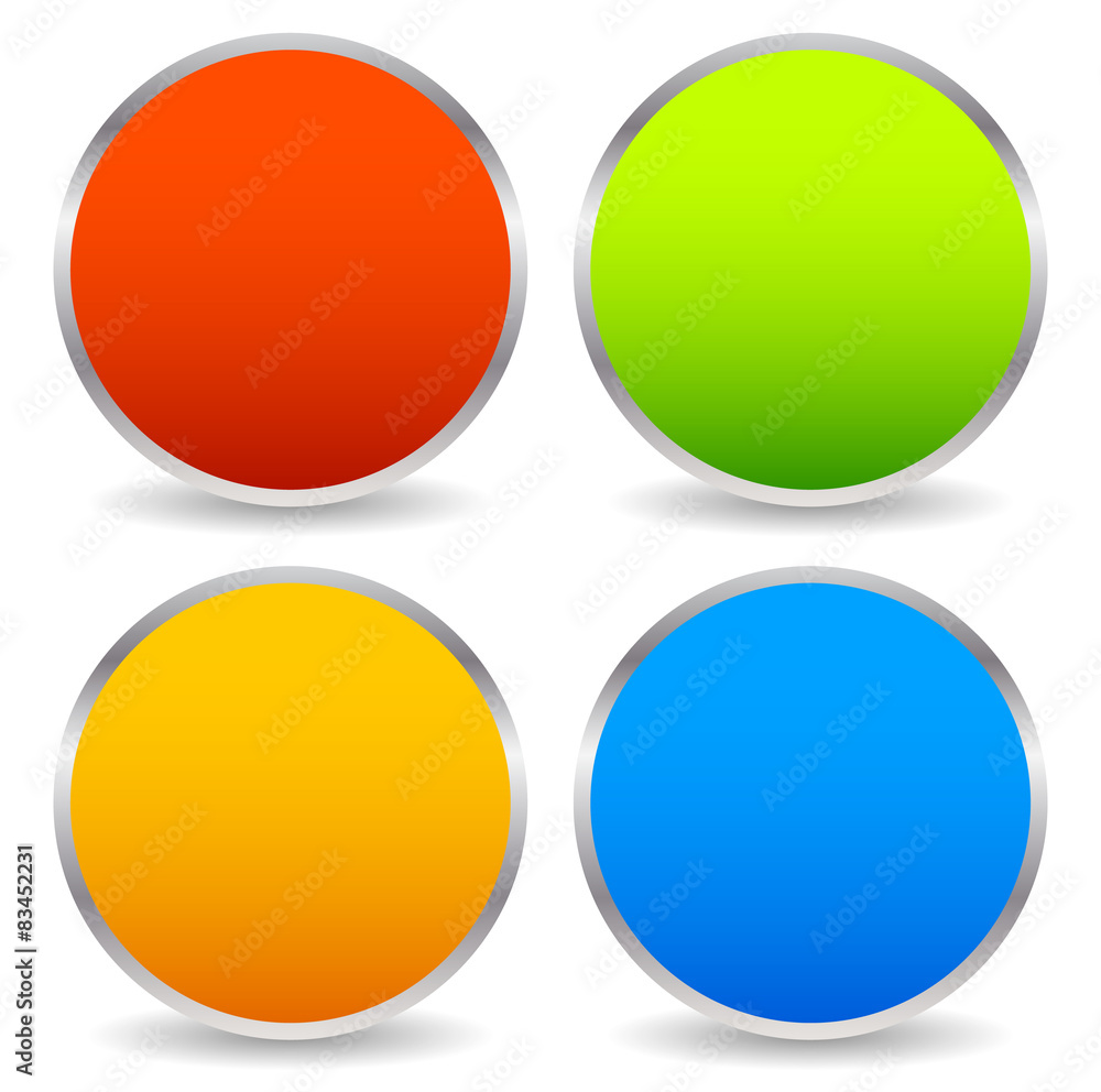 Poster colorful circle shape set with blank space