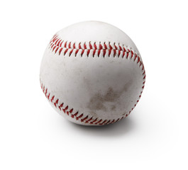 Image of used baseball isolated on white