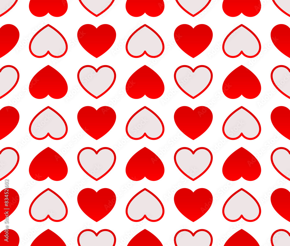 Aufkleber repeatable heart pattern, heart background, vector graphics.
