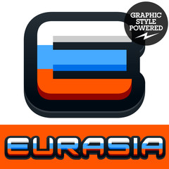Fototapeta premium Vector set of Russian flag alphabet. Letter E