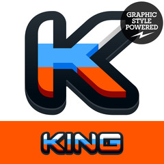 Vector set of Russian flag alphabet. Letter K