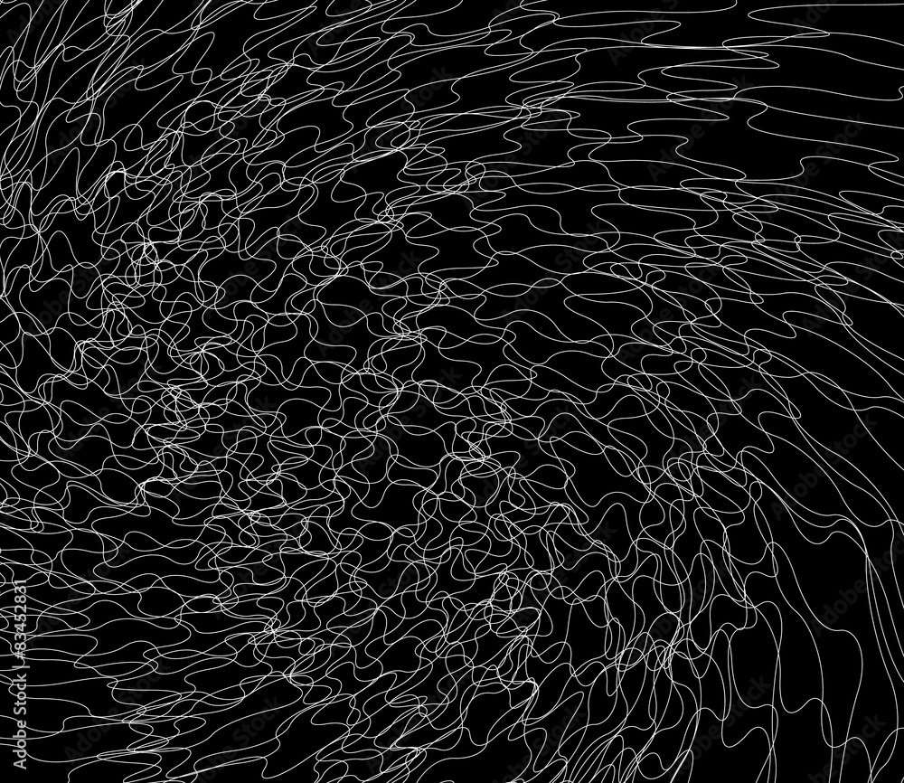 Poster abstract texture made of thin, entangled lines moving in an irre