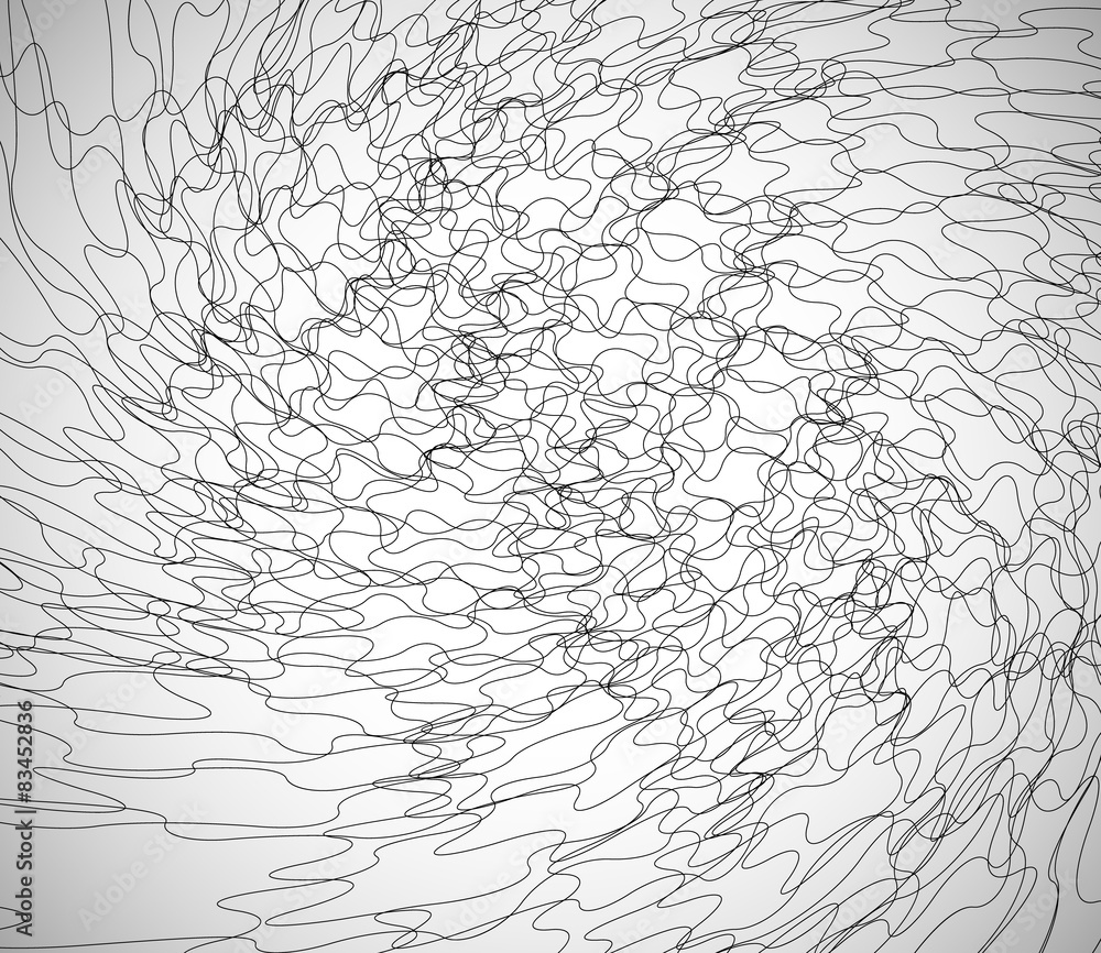 Poster abstract texture made of thin, entangled lines moving in an irre