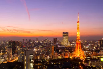 Abwaschbare Fototapete Tokyo Tower, Tokio, Japan © somchaij