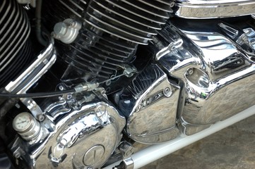 Closeup photo of motorbike