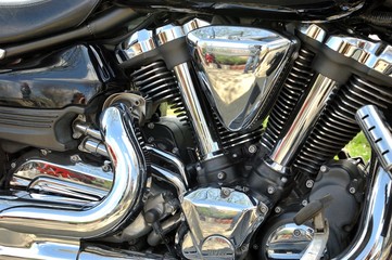 Closeup photo of motorbike