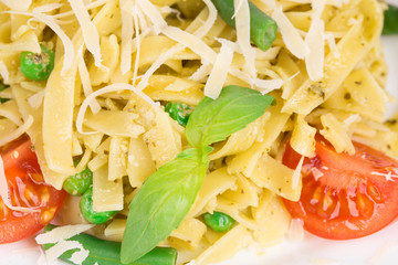 Tasty italian pasta with white sauce.