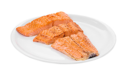 Fried salmon fillet.