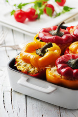 Stuffed vegetarian paprika with rice