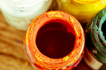 Water colour and old bottle