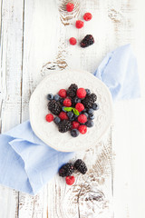 Fresh blueberries, raspberries and blackberries