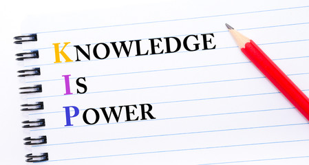 Knowledge Is Power  written on notebook page