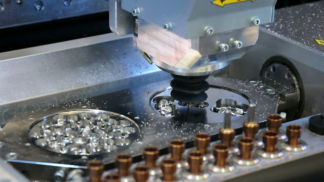 Dental CNC engraver in action. 