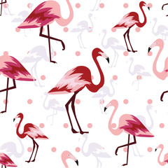 Pink Flamingo Seamless Pattern