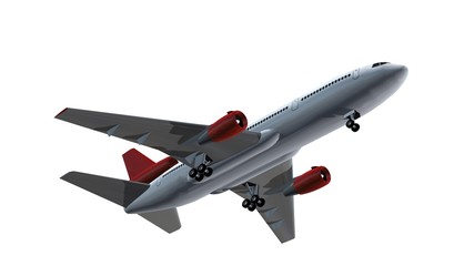 Passenger airplane isolated on white background