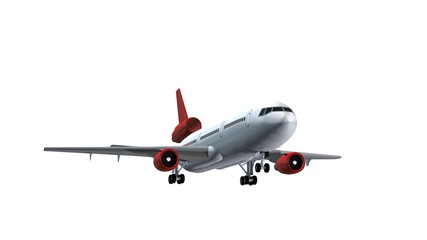 Passenger airplane isolated on white background