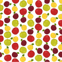 Seamless colorful background made of different kind of apples in
