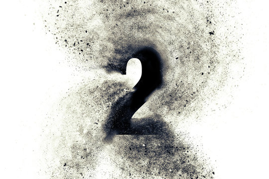 Character Number 2 with particles on absrtact background 