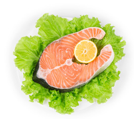 fresh salmon fillet. 