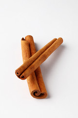 cinnamon on a white background