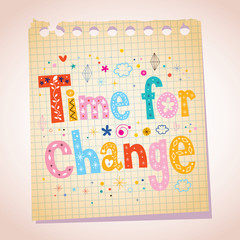 Time for change note pad paper illustration