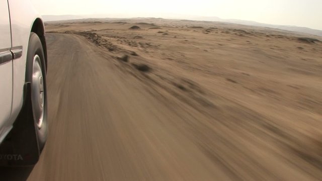 Street in Desert, Paracas National Park, Peru 
