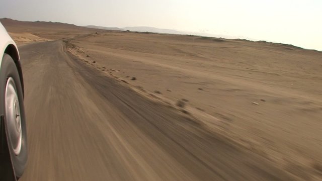 Street in Desert, Paracas National Park, Peru 

