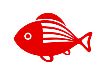 Obraz premium Fish vector icon on white background