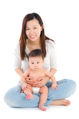 Asian mother and baby