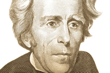 Portrait of former U.S. President Andrew Jackson on the twenty d