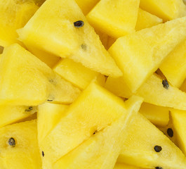 Yellow watermelon  sliced