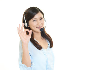 Naklejka premium 笑顔のオペレーター