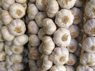 Ristras de ajos, garlic strings.