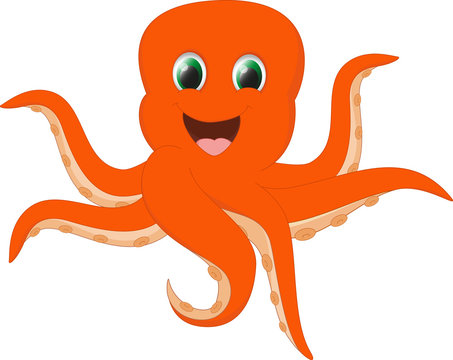 happy octopus cartoon