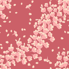 Beautiful vector seamless pattern with sakura flowers © antalogiya